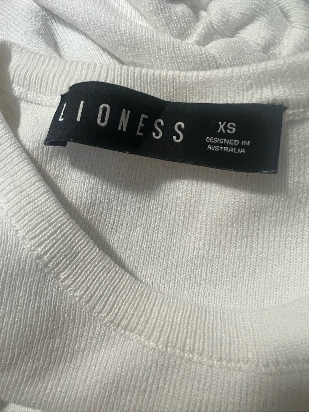 LIONESS Military Minds Mini Dress White Fitted Cinch Tie Dress - Picture 11 of 12